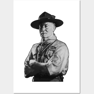 Baden Powell Portrait Illustration Posters and Art